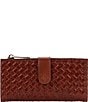 Patricia Nash Nazari Woven Leather Bifold Wallet, Color:Whiskey - Image 1