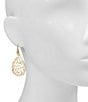 Patricia Nash Openwork Teardrop Orbital Drop Earrings, Color:Matte Gold - Image 2