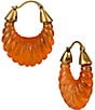 Color:Anitque Gold/Orange - Image 1 - Orange Large Resin Hoop Earrings