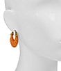 Color:Anitque Gold/Orange - Image 2 - Orange Large Resin Hoop Earrings