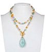 Color:Gold - Image 3 - Pastel Beaded Long Pendant Necklace