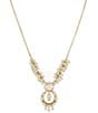 Color:Pearl/Gold - Image 1 - Pearl Lace Shaky Long Pendant Necklace
