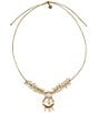 Color:Pearl/Gold - Image 2 - Pearl Lace Shaky Long Pendant Necklace