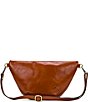 Color:Tan - Image 2 - Perforated Vegetable Tan Tinchi Leather Belt Bag