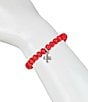 Color:Red/Silver - Image 3 - Red Heart Stretch Bracelet