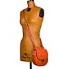 Color:Apricot - Image 4 - Rocca Apricot Saddle Crossbody Bag