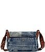 Color:Wash Denim - Image 2 - Rosa Denim Patchwork Flap Crossbody Bag