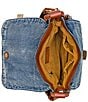 Color:Wash Denim - Image 3 - Rosa Denim Patchwork Flap Crossbody Bag