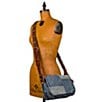 Color:Wash Denim - Image 5 - Rosa Denim Patchwork Flap Crossbody Bag