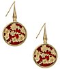 Patricia Nash Round Red Flower Drop Earrings - Image 1