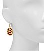 Patricia Nash Round Red Flower Drop Earrings - Image 2