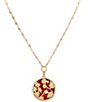 Patricia Nash Round Red Flower Short Pendant Necklace - Image 1