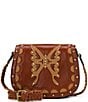 Patricia Nash Salerno Leather Saddle Crossbody Bag, Color:Tan - Image 1