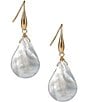 Color:Egyptian Gold/Pearl - Image 1 - Seashore Pearl Shell Dangle Drop Earrings