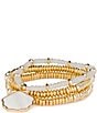 Color:Matte Gold - Image 1 - Shell Mother of Pearl Stretch Bracelet Set