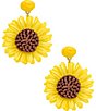 Patricia Nash Sunflower Raffia Drop Earrings - Image 1