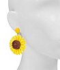 Patricia Nash Sunflower Raffia Drop Earrings - Image 2