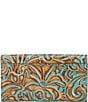 Color:Light Turquoise - Image 2 - Terresa Leather Wallet