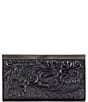 Color:Black - Image 2 - Tooled Black Floral-Embossed Leather Cauchy Wallet