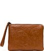 Color:Florence - Image 1 - Rose Tooling Collection Cassini Floral-Embossed Leather Wristlet Clutch