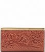 Color:Florence - Image 2 - Tooled Floral-Embossed Leather Cauchy Wallet