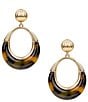 Patricia Nash Tortoise Doorknocker Drop Earrings - Image 1