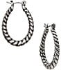 Color:Silver - Image 1 - Twist Rope Hoop Earrings