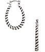 Color:Silver - Image 2 - Twist Rope Hoop Earrings