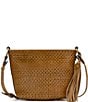 Color:Woven Sand - Image 1 - Valbella Woven Leather Crossbody Bag