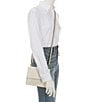 Color:Latte - Image 4 - Veolia Top Handle Pearl Leather Crossbody Bag