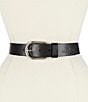 Color:Black - Image 1 - Vietri Leather Heritage 1.25#double; Belt