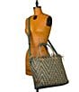 Color:Sage/Taupe - Image 5 - Villora Straw Top Handle Satchel Bag