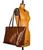 Color:Cognac Distressed - Image 5 - Viotti Leather Tote Bag