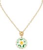 Patricia Nash White Green Flower Short Pendant Necklace - Image 1