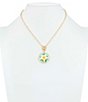 Patricia Nash White Green Flower Short Pendant Necklace - Image 3