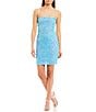 Color:Blue - Image 1 - Pattern Sequin Lace-Up Back Bodycon Dress