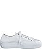 Color:White Leather - Image 2 - Bixby Leather Platform Lace-Up Sneakers