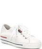 Color:White - Image 1 - Carly Leather Low Top Lace-Up Platform Sneakers
