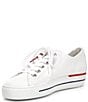Color:White - Image 5 - Carly Leather Low Top Lace-Up Platform Sneakers