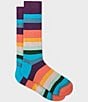Color:Multi - Image 1 - Artist Stripe Crew Socks