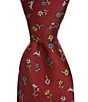 Color:Red - Image 1 - Floral/Rabbits 3.14#double; Woven Silk Tie