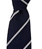 Color:Blue - Image 1 - Grenadine Stripe 3.14#double; Woven Silk Tie