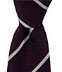 Color:Purple - Image 1 - Grenadine Stripe 3.14#double; Woven Silk Tie