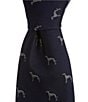 Color:Blue - Image 1 - Greyhound 3.14#double; Woven Silk Tie