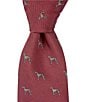 Color:Red - Image 1 - Greyhound 3.14#double; Woven Silk Tie
