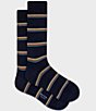 Color:Navy - Image 1 - Signature Block Crew Socks