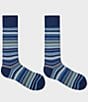 Color:Blue - Image 1 - Signature Stripe Crew Socks