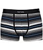 Color:Black - Image 1 - Striped 2.75#double; Inseam Trunks