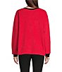 Color:Red - Image 2 - Applique Round Neck Long Sleeve Sleep Top