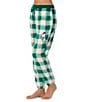 Peanuts Cozy Plush Plaid Print Drawstring Tie Coordinating Sleep Pants, Color:Green Plaid - Image 3